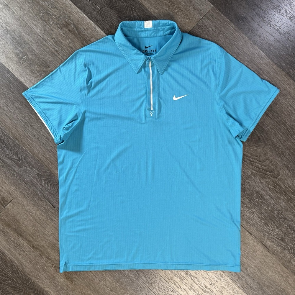 Nike Roger Federer RF 2010 Australian Open Indian Wells Tennis Polo Shirt Sz XL